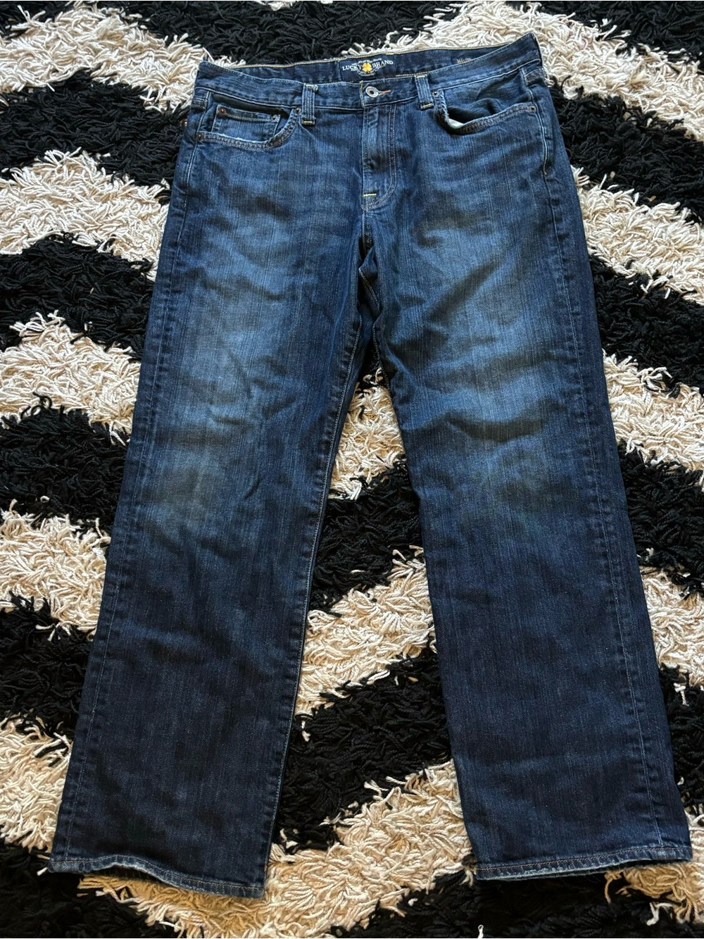 Lucky Brand “361 Vintage Straight” Dark Wash Denim Mid Rise Jeans Men’s 34 x 30